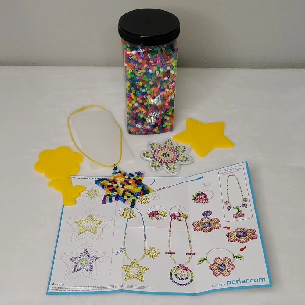 Star Necklace Perler Beads with 3 Pegboards Set Crafting